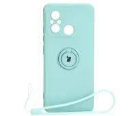 Bizon Silicone Ring Sq do Xiaomi Redmi 12C Cyjan