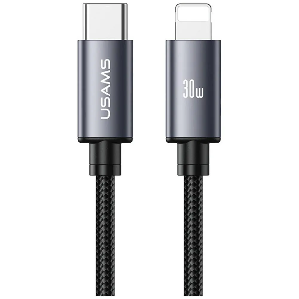 Kabel USAMS U91 USB-C do Lightning 30W 1m Szary