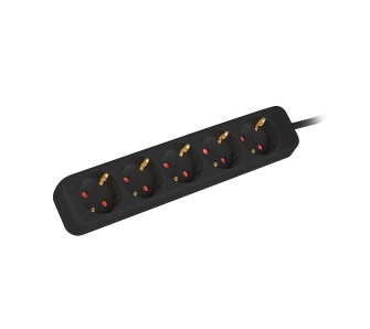 Przedłużacz Lanberg PS0-05F-0150-BK 5 gniazd 1,5m Czarny