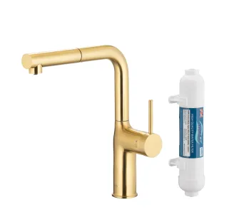 Bateria KFA Armatura Duero Pure Move Pull-Out 6623-422-39 Jasne złoto Stal szlachetna