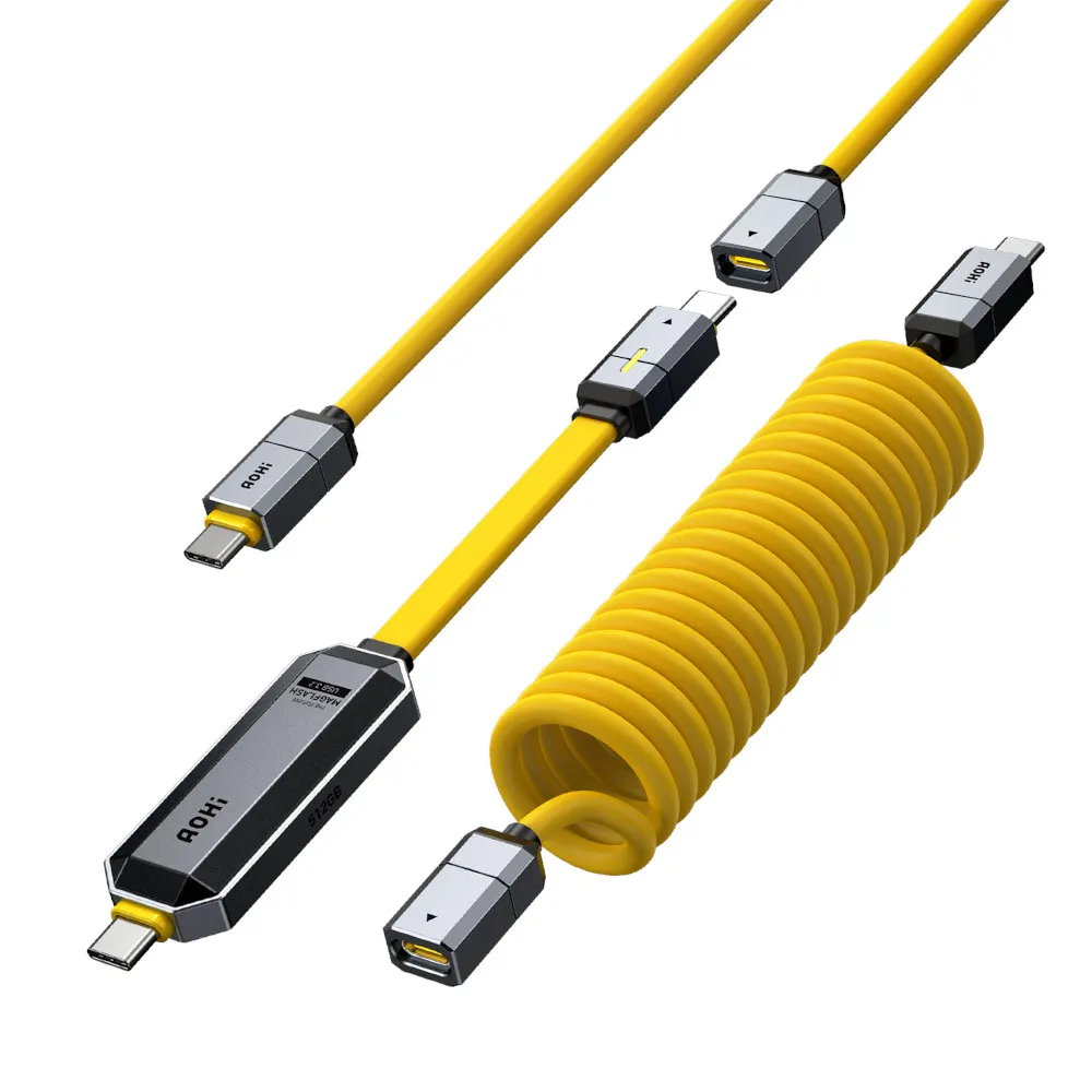 AOHI Zestaw Kabli USB-C z pamięcia Flash AOHi The Future Magflash 2in1 512GB 240W Żółty