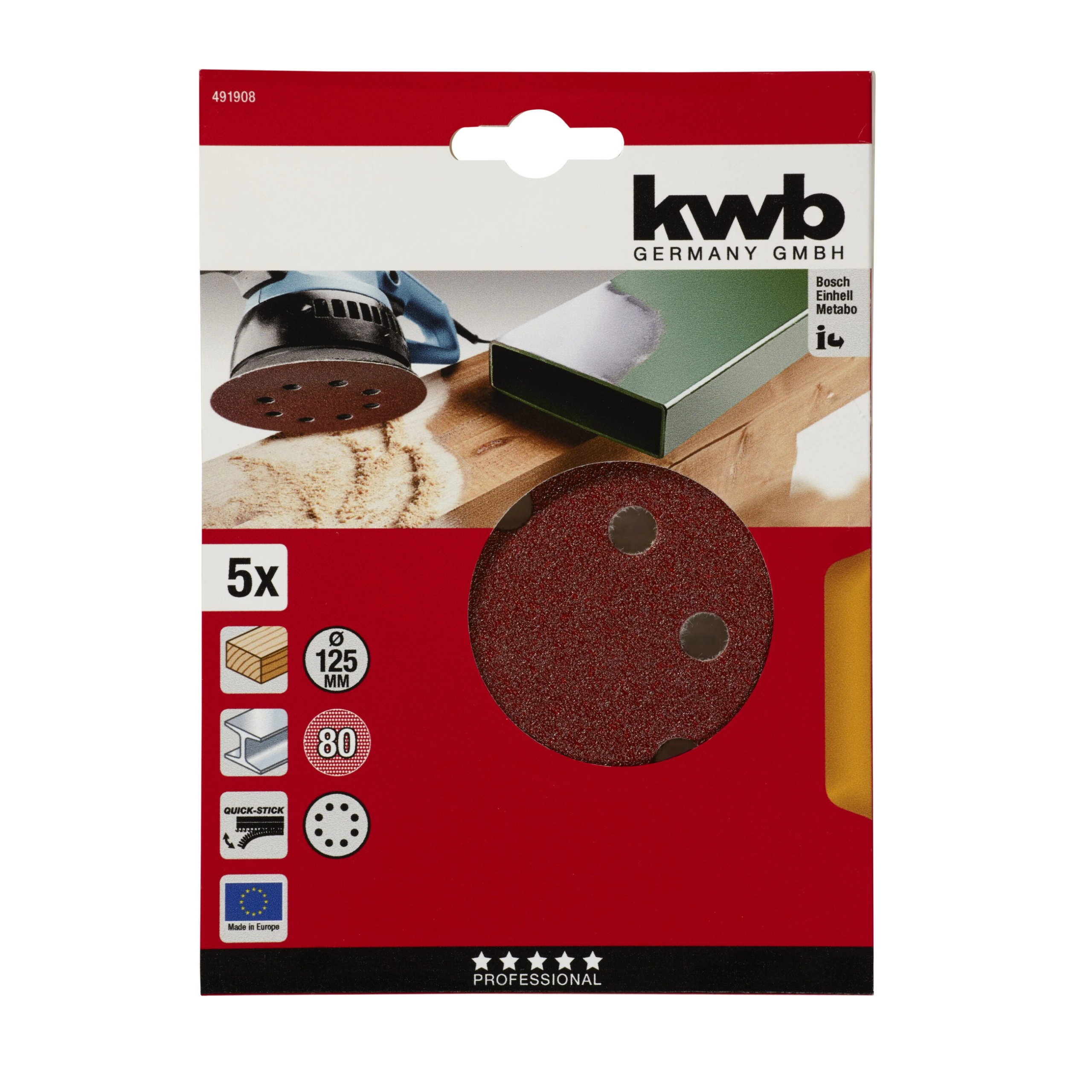 Papier ścierny Einhell 49491908 K-80 125mm