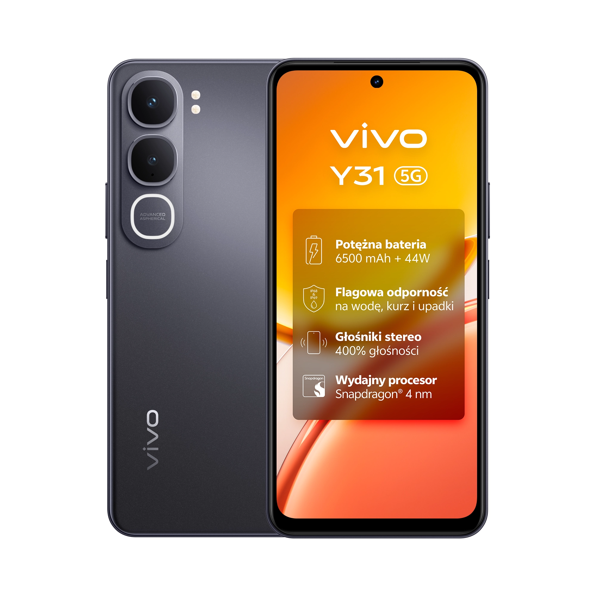 vivo Y31 5G 6/256GB 6,72" 120Hz 50Mpix Czarny
