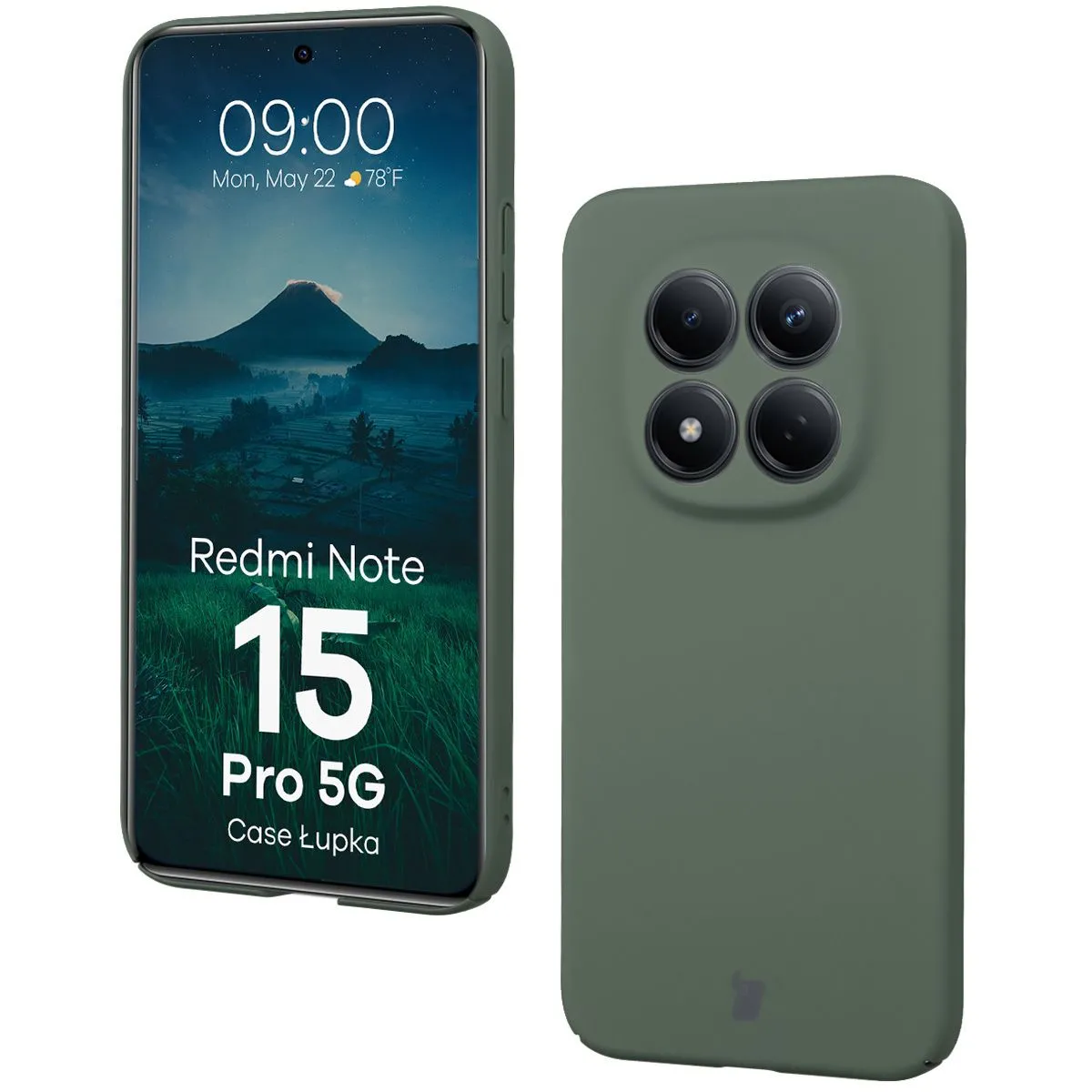 Etui Bizon Case Łupka do Xiaomi Redmi Note 15 Pro 5G Zielony