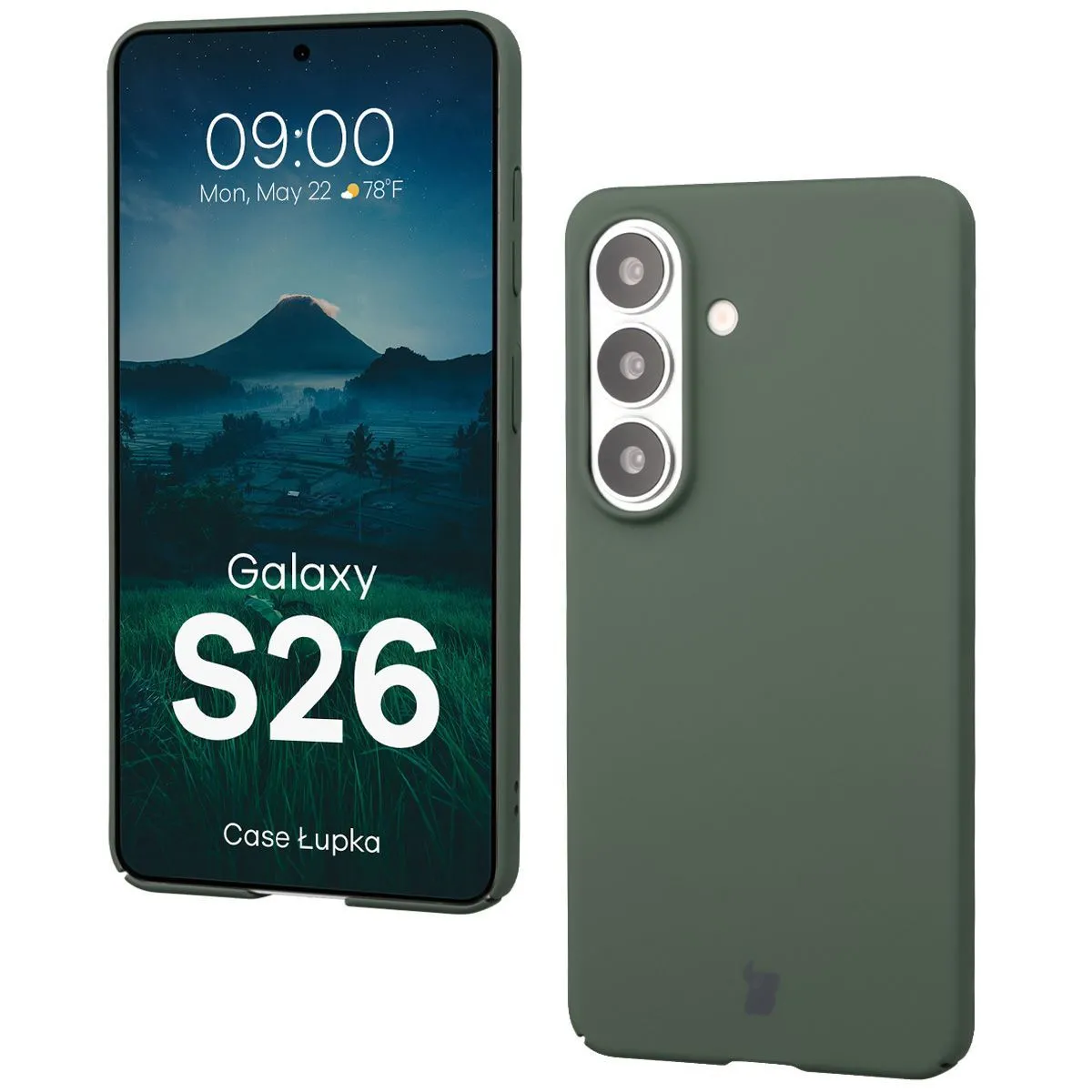 Etui Bizon Case Łupka do Galaxy S26 Zielony