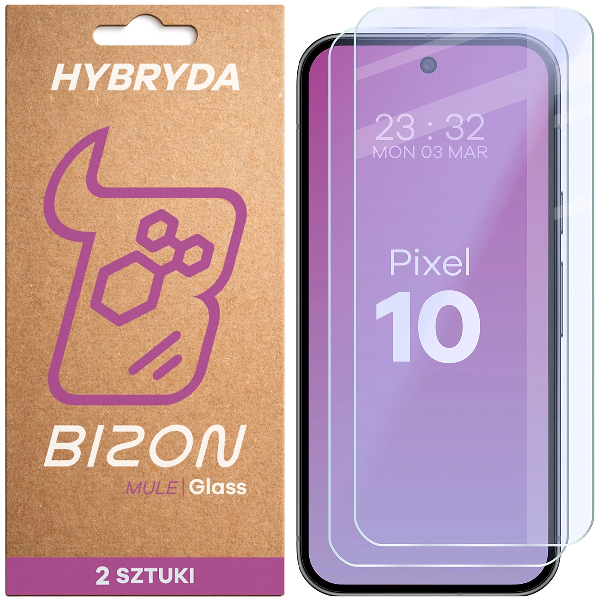 Szkło hybrydowe Bizon elastyczne Glass Mule Duo do Google Pixel 10 2 sztuki