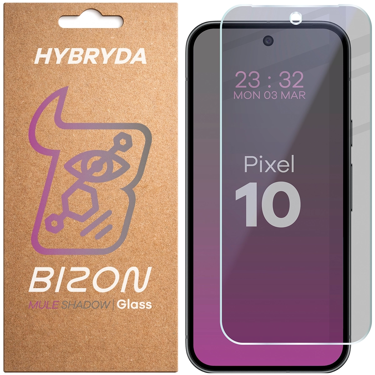 Szkło hybrydowe Bizon prywatyzujące Glass Mule Shadow do Google Pixel 10