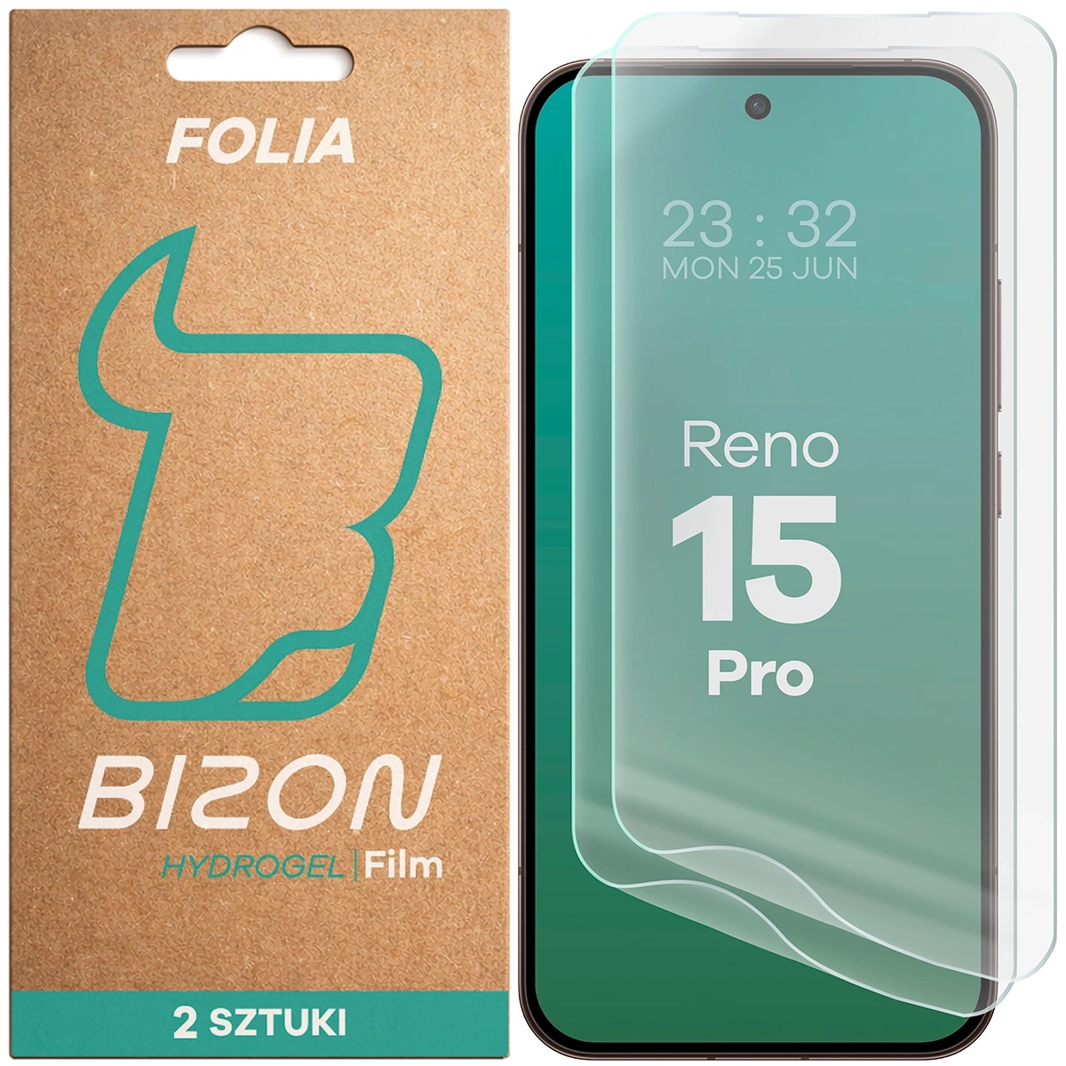 Folia hydrożelowa Bizon na ekran Film Hydrogel Front Duo do Oppo Reno 15 Pro 2 sztuki