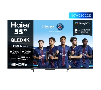 Telewizor Haier H55S85GUX 55" QLED 4K GoogleTV Funkcje AI Dolby Vision Dolby Atmos HDMI 2.1 DVB-T2