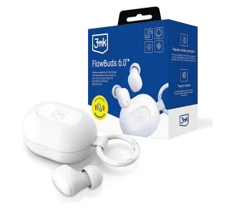 Słuchawki bezprzewodowe 3mk FlowBuds 6.0 Dokanałowe Bluetooth 6.0 Biały