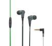 Słuchawki przewodowe Magnat LZR 340 - dokanałowe - mikrofon - szaro-zielone