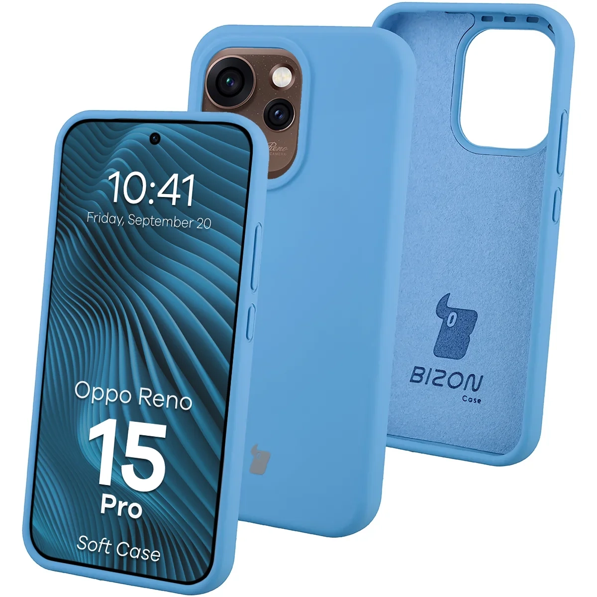 Etui Bizon Soft Case do Oppo Reno 15 Pro Niebieski
