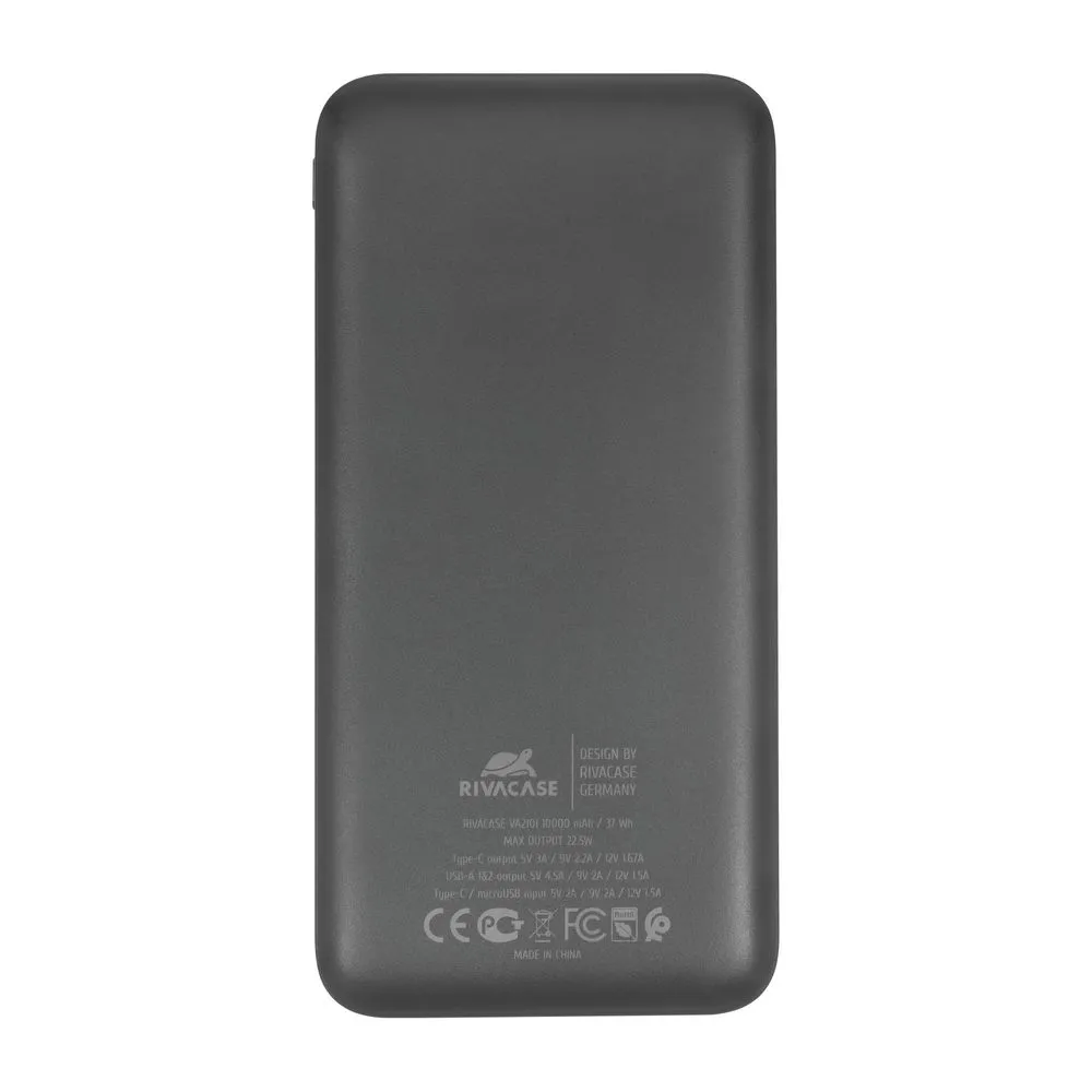 фото Внешний аккумулятор (пауэрбанк) Rivacase VA2101 10000mAh Black 1