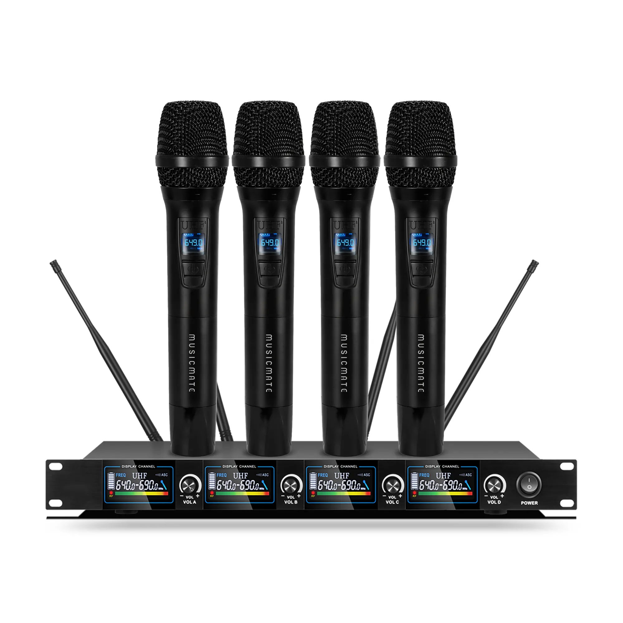 Mikrofon Musicmate Zestaw mikrofonowy MM-850 OpenStage Dynamiczny Bezprzewodowy Czarny