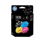 HP 6L6S6UE nr 308 Czarny + Kolor 6 ml
