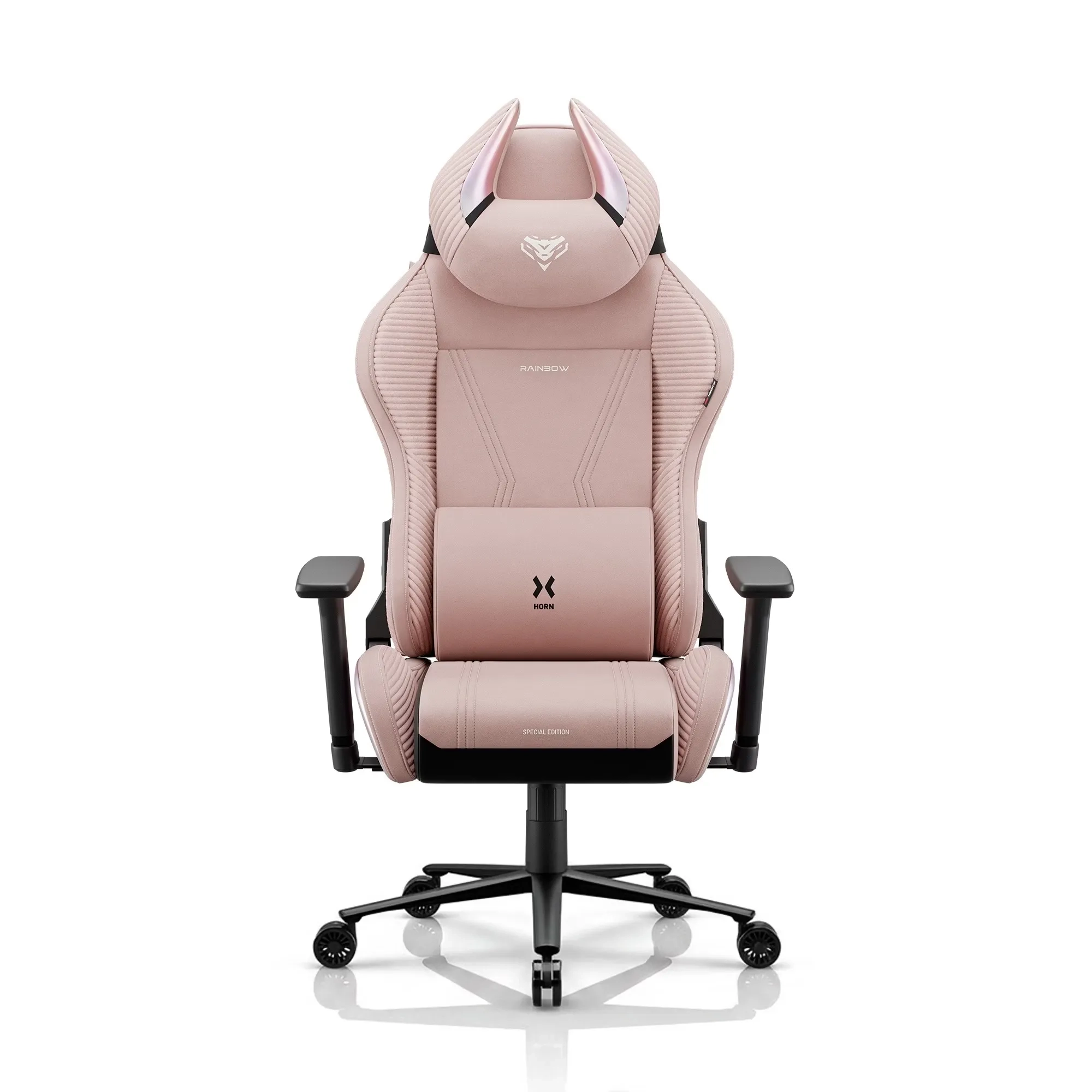 Fotel Diablo Chairs X-Horn 2.0 Normal Size Rainbow Pink Gamingowy do 140kg Tkanina Różowy