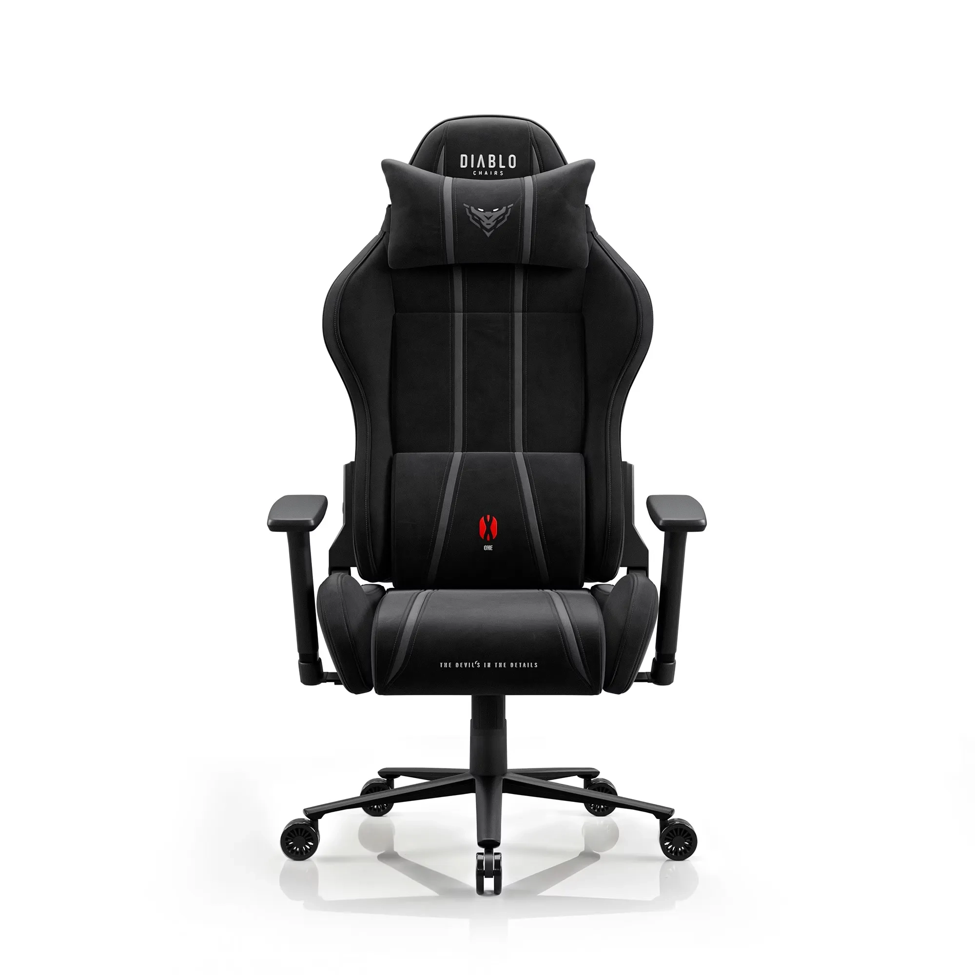 Fotel Diablo Chairs X-One 2.0 Normal Burned Black Gamingowy do 140kg Tkanina Czarny
