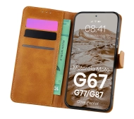 Bizon Case Pocket do Motorola Moto G67 5G / G77 5G Brązowy