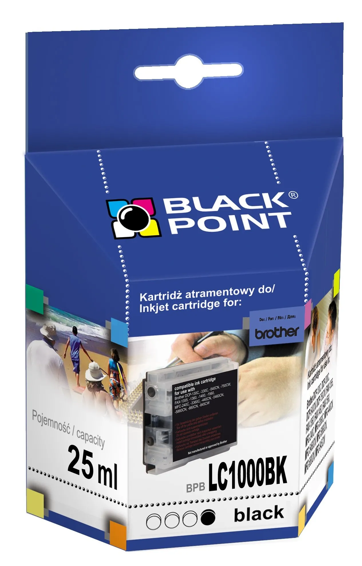 Tusz Black Point BPBLC1000BK (zamiennik  LC-1000BK, LC-970BK) Czarny 25 ml