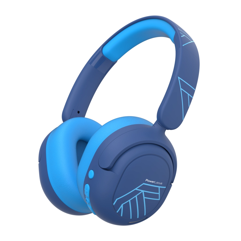 Słuchawki bezprzewodowe PowerLocus Lion Kids ANC Nauszne Dla Dzieci Bluetooth 5.4 Niebieski