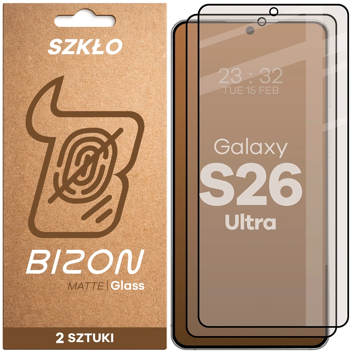 Szkło hartowane Bizon matowe Glass Matte Duo do Galaxy S26 Ultra 2 sztuki