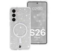 Bizon Case SparklO do Galaxy S26 Plus Przezroczyste z Brokatem