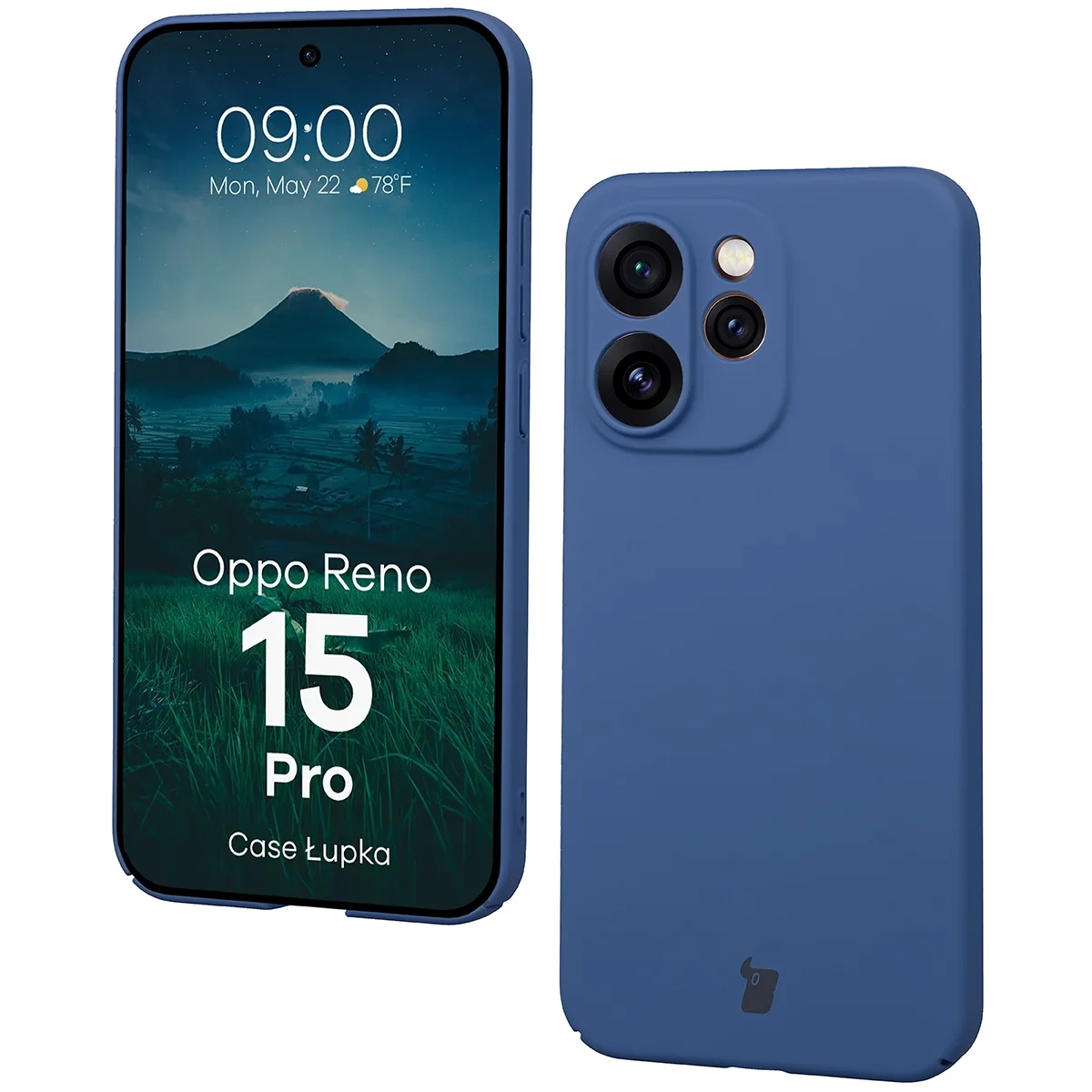 Etui Bizon Case Łupka do Oppo Reno 15 Pro Niebieski