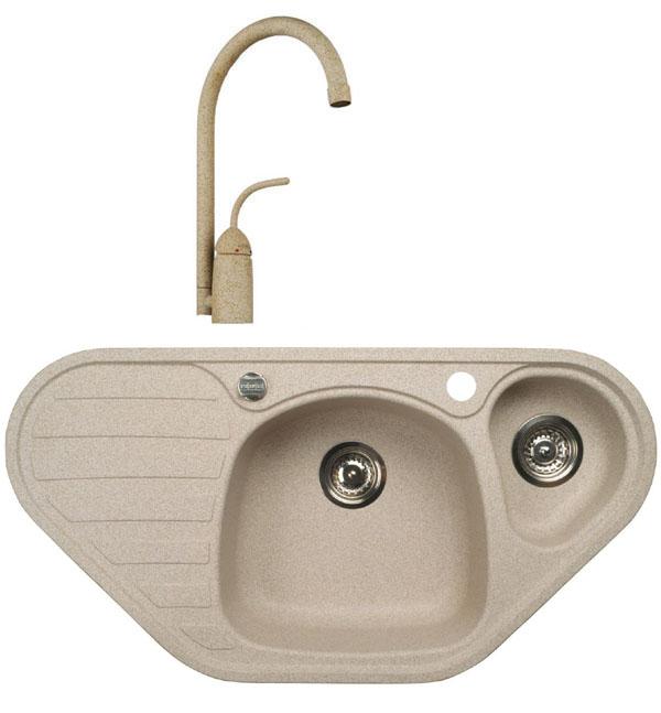 Zlewozmywak Franke Calypso COG 651 E (beżowy) + bateria Sutherland (beżowy)