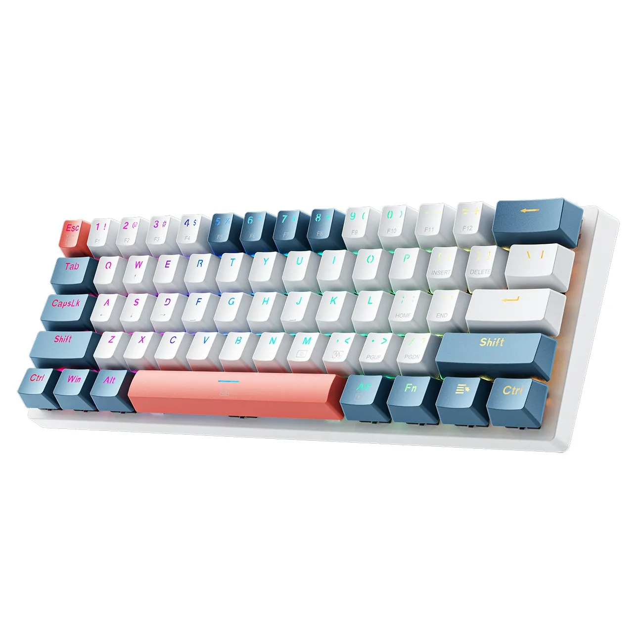 Klawiatura mechaniczna Machenike K500-B61 Gamingowa Przewodowa Red Switch Niebiesko-biała