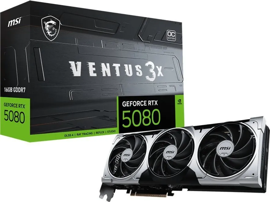 Karta graficzna MSI GeForce RTX 5080 Ventus 3X OC 16GB GDDR7 256bit DLSS 4