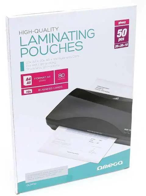 Folia laminacyjna Fellowes OLPF50 20xA4 20xA5 10 wizytówek 80mik