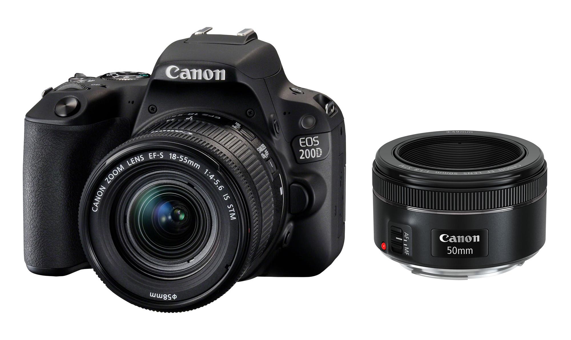 Lustrzanka Canon EOS 200D + EF-S 18-55mm IS STM + EF 50mm STM