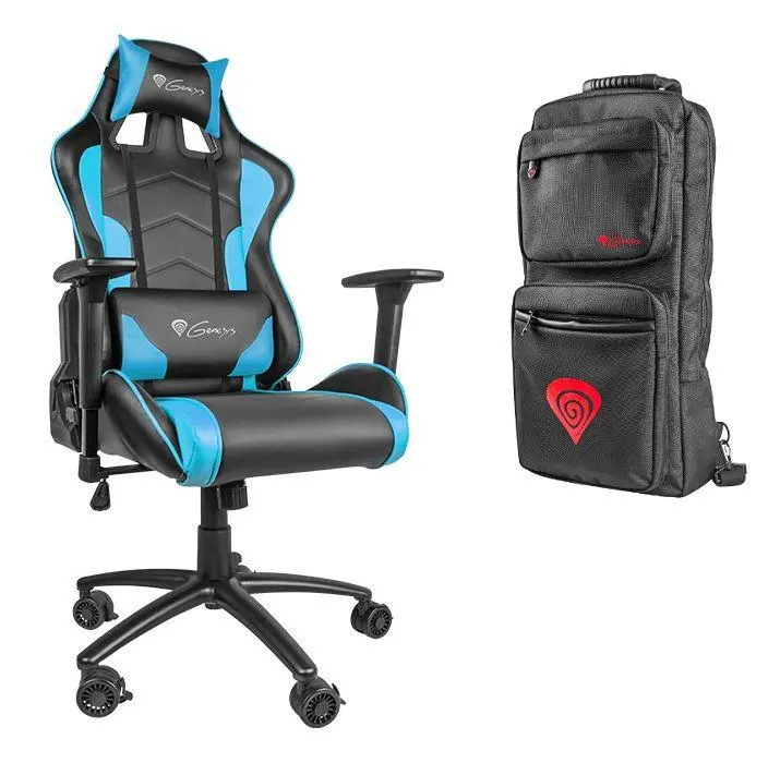 Fotel Genesis Nitro 880 Gamingowy do 150kg Skóra ECO Czarno-niebieski + Pallad 300