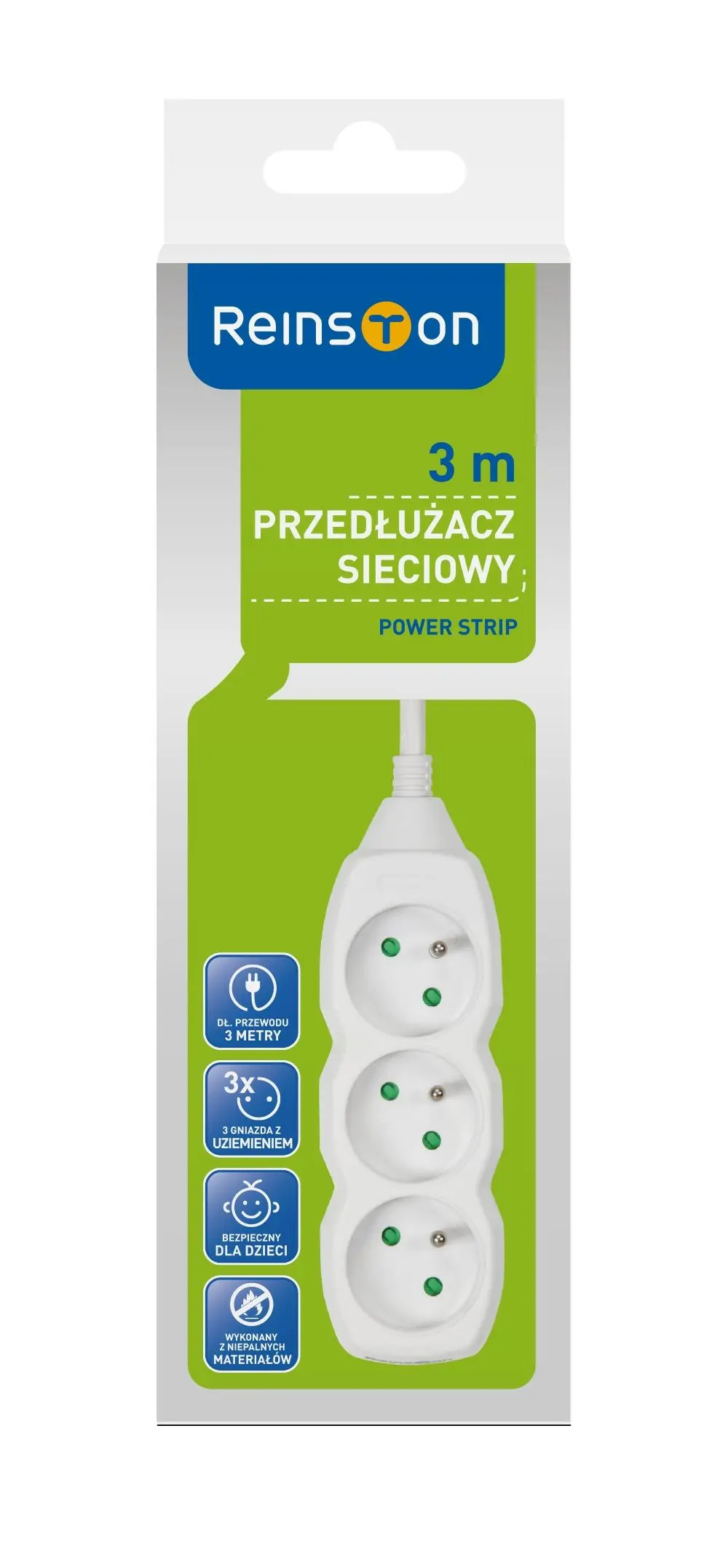 Przedłużacz Reinston EPR002 3 gniazda 3m Biały