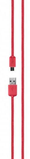 Xqisit Cotton Cable microUSB-USB A (czerwony)