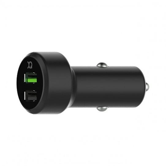 Xqisit Car Charger Dual USB+Qualcomm QC 3.0 (czarny)