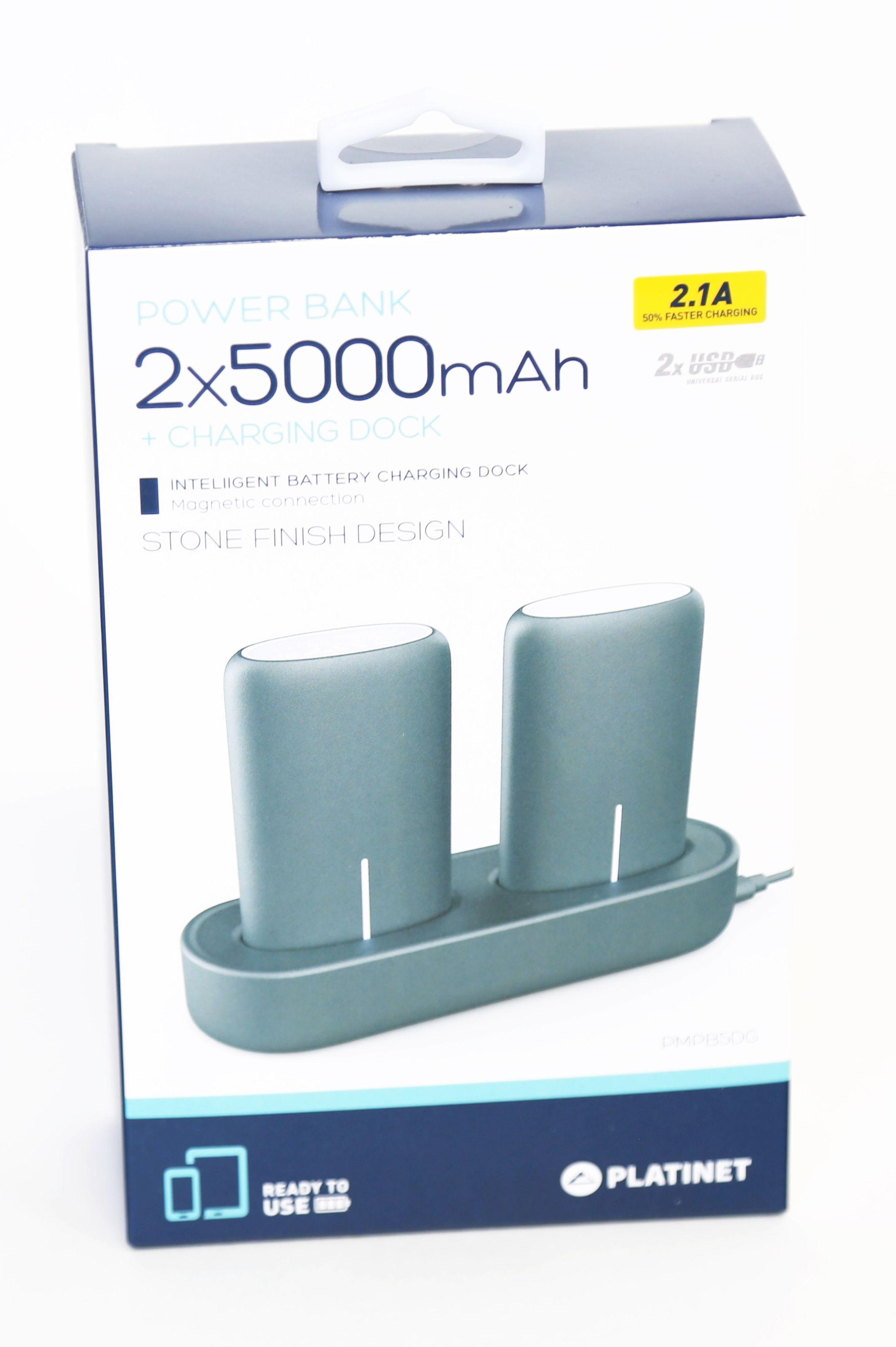 Powerbank Platinet PMPB5DG Dual 2 x 5000mAh Docking Station (szary)