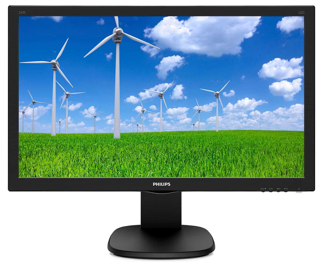 Monitor Philips 243S5LHMB/00 - 24" - Full HD - 60Hz - 1ms