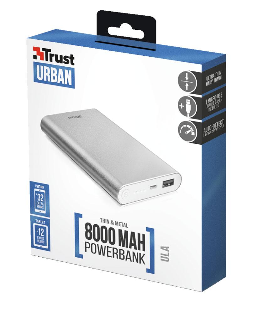 Powerbank Trust 22822 Ula Thin Metal 8000mAh