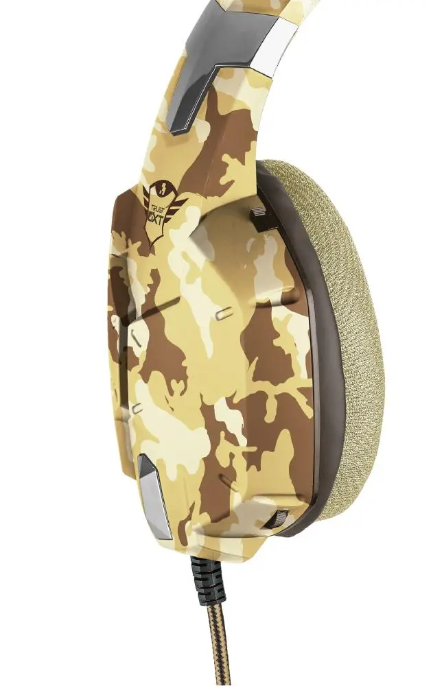 Słuchawki przewodowe z mikrofonem Trust GXT 322D Carus Gaming Headset Nauszne Desert camo