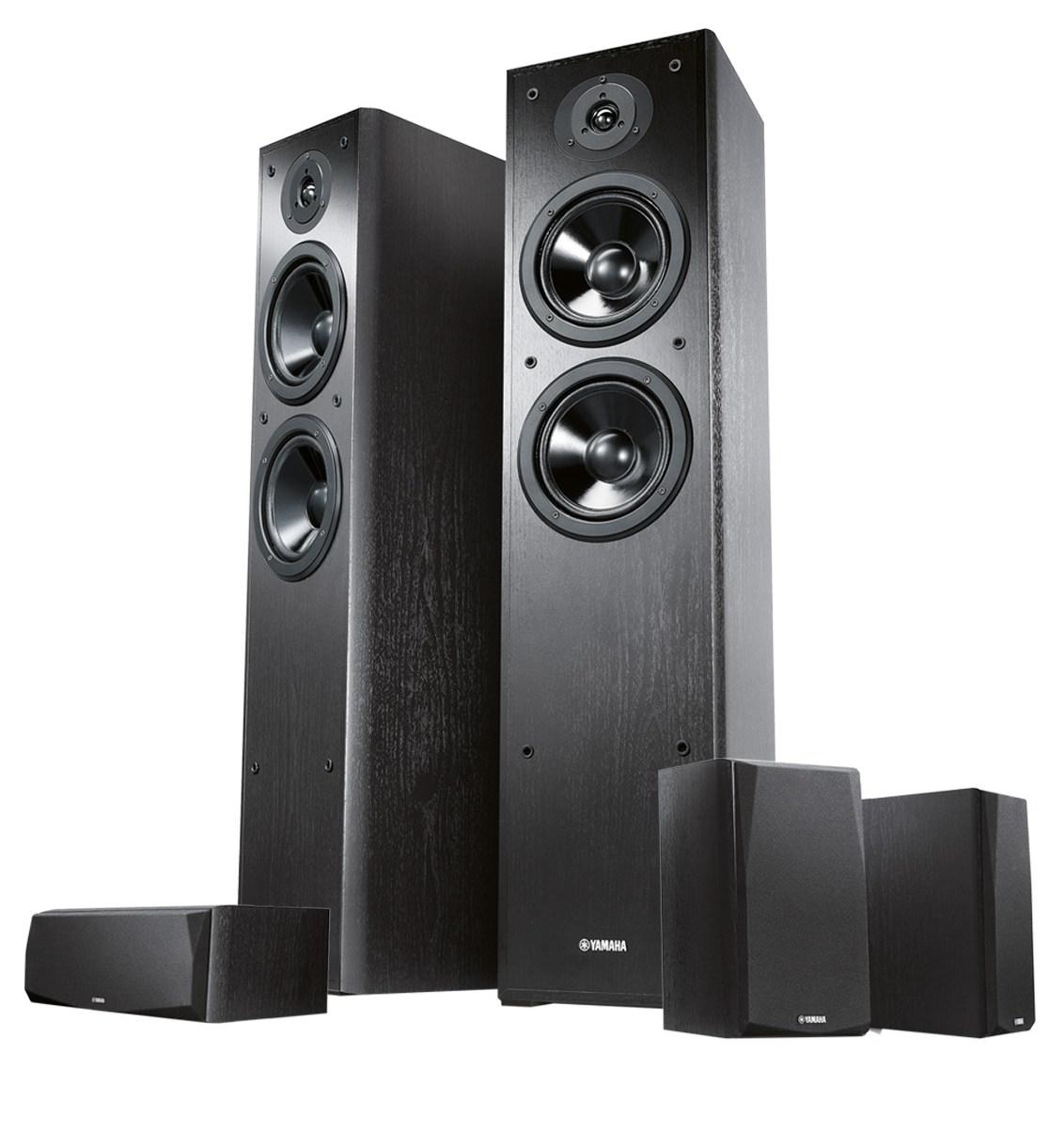 Zestaw kina Yamaha MusicCast RX-V485 (tytanowy), NS-F51/NS-P51 (czarny)