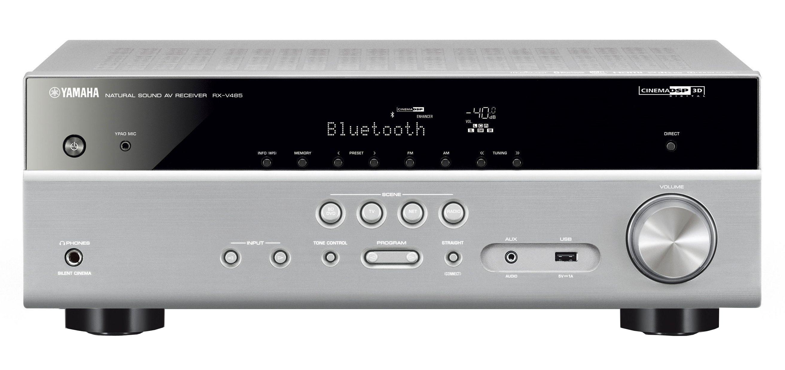 Zestaw kina Yamaha MusicCast RX-V485 (tytanowy), NS-F51/NS-P51 (czarny)