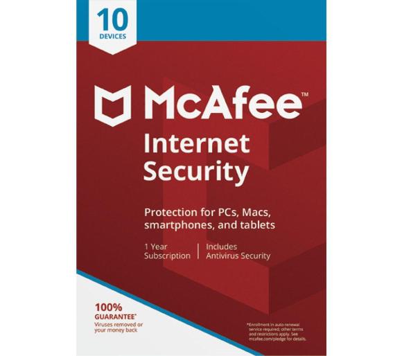 oprogramowanie McAfee Internet Security 10PC/1Rok (kod)