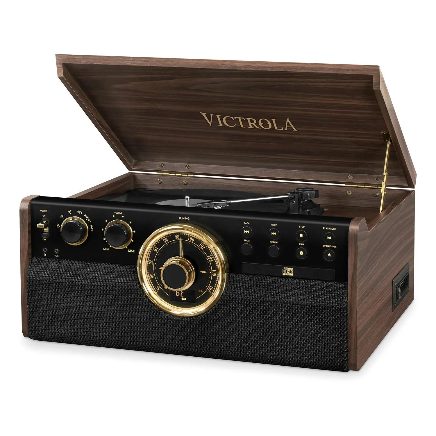 Gramofon Victrola VTA-270B-ESP Półautomatyczny Napęd paskowy Bluetooth Brązowy