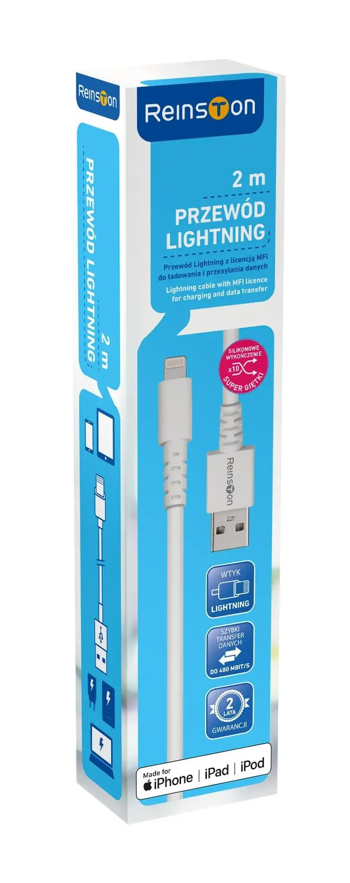 Kabel Reinston EKT24 2m Biały