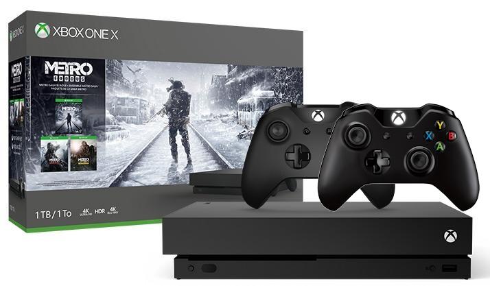 Xbox One X + Metro Exodus + Metro 2033 Redux + Metro: Last Light Redux + 2 pady