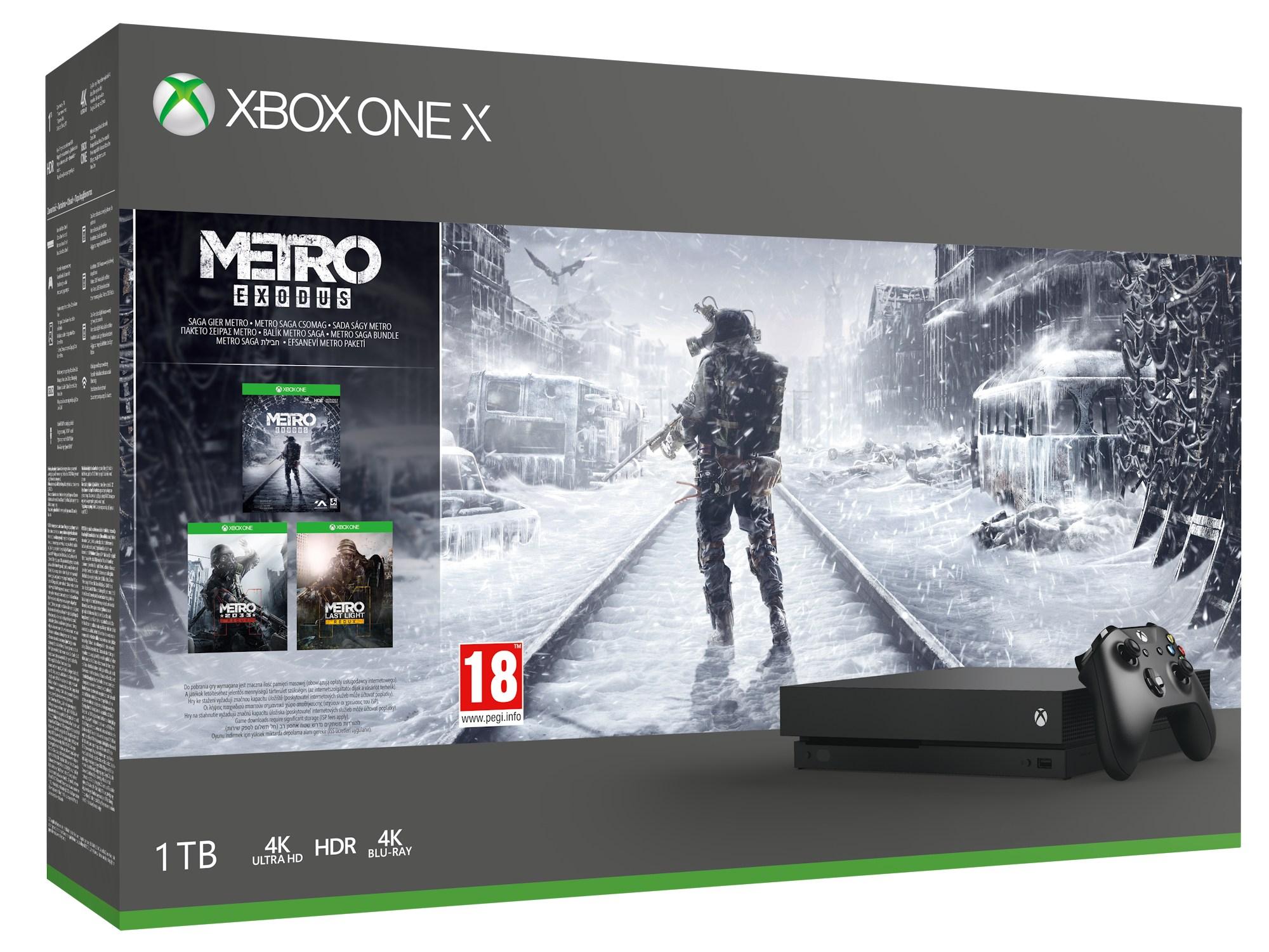 Xbox One X + Metro Exodus + Metro 2033 Redux + Metro: Last Light Redux + 2 pady