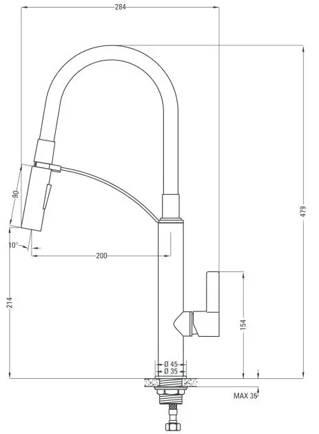 Bateria Deante Gerbera BGB B720 Chrom/Czarny Mosiądz