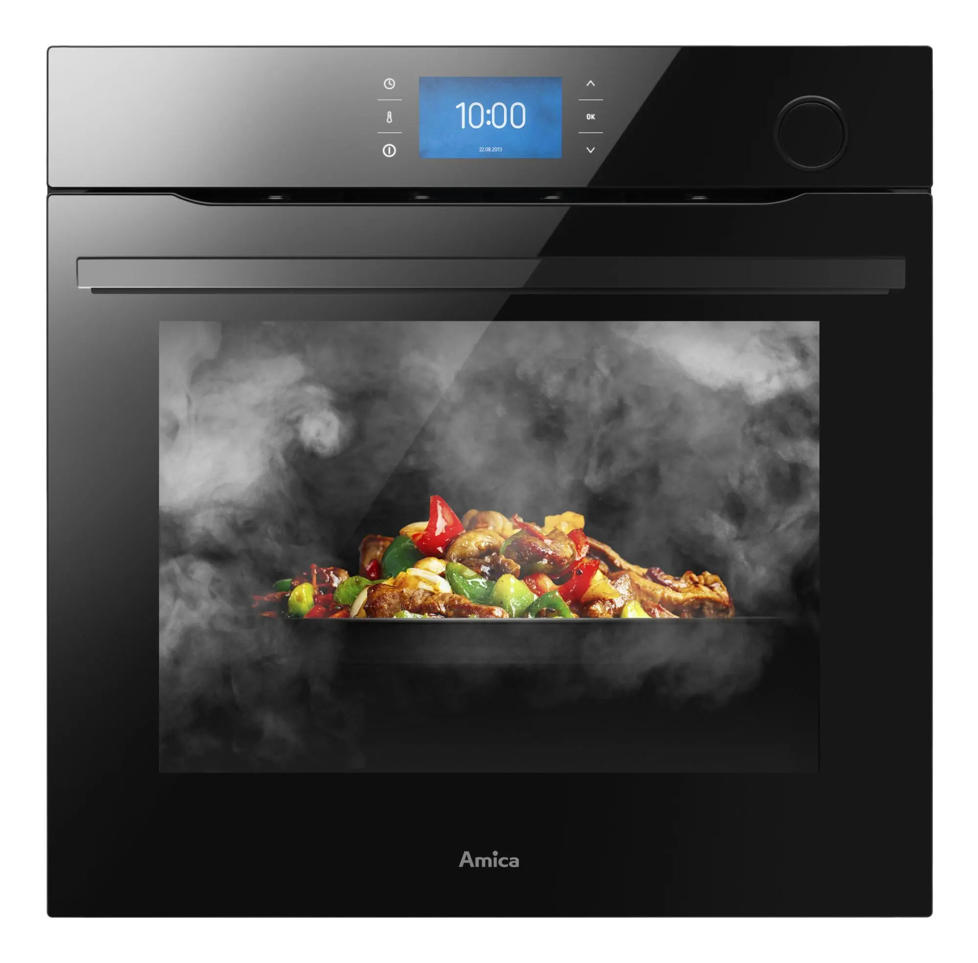 Piekarnik elektryczny parowy Amica ED87389BA+ X-Type Steam Termoobieg Termosonda Zdalne sterowanie Czarny