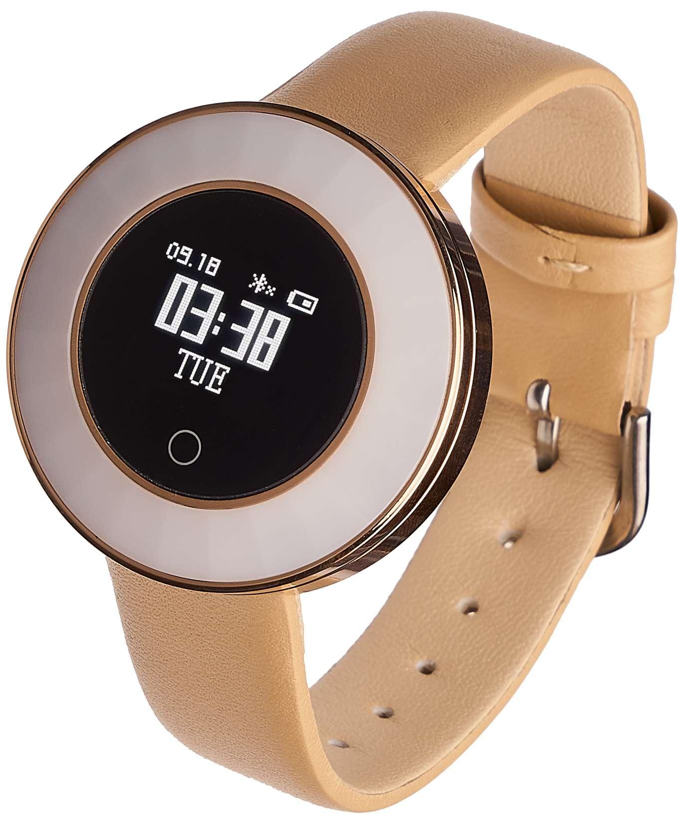 Smartwatch Garett Women Lea (złoty skórzany)